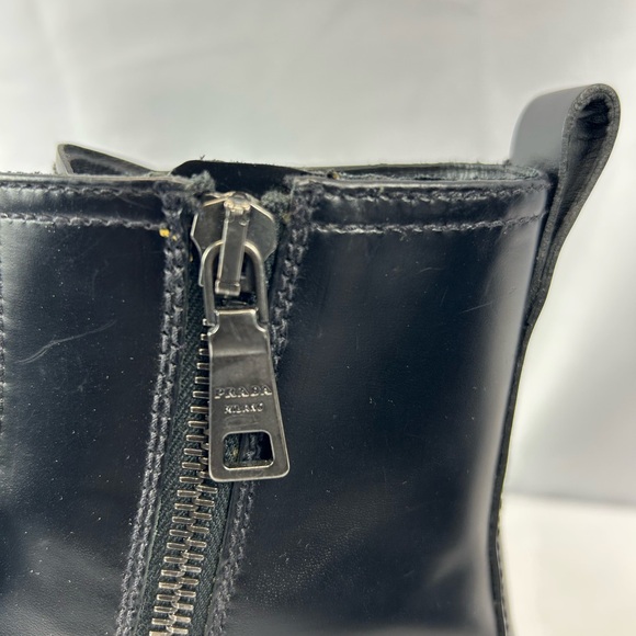 Prada Spazzaloto Leather Combat Boots - Picture 6 of 13